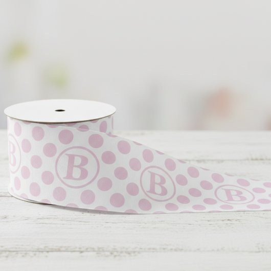 Pastel Roze Stippen Baby Grosgrain Lint