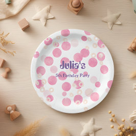 Pastel roze stippen Birthday Party Papieren Bordje
