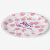 Pastel roze stippen Birthday Party Papieren Bordje (Gekanteld)