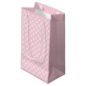 Pastel Roze Stippen Cadeaubag Klein Cadeauzakje (Voorkant Gekanteld)