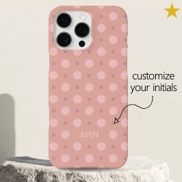 Pastel Roze Stippen Patroon Aangepaste Naam Beginl iPhone 16 Pro Max Hoesje