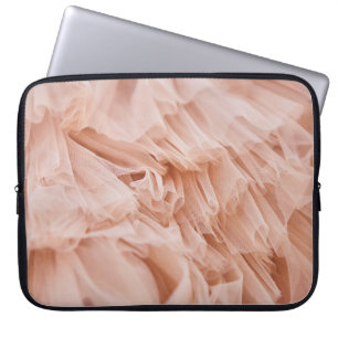 Pastel roze stof: elegante texturen. laptop sleeve