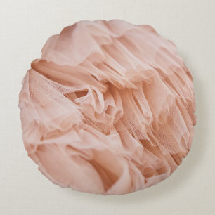 Pastel roze stof: elegante texturen. rond kussen