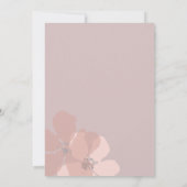 Pastel Roze Stoffig Blauw Bloemen Huwelijksuitnodi Kaart (Achterkant)