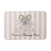 Pastel roze streep Baby koala Kinder meisje Badmat (Voorkant)