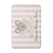 Pastel roze streep Baby koala Kinder meisje Badmat (Voorkant Verticaal)