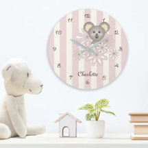 Pastel Roze Streep Cute Koala Babykamer / Kinderka
