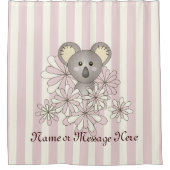 Pastel Roze Streep Schattige Baby Koala Kinder Mei Douchegordijn (Voorkant)