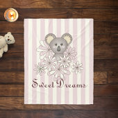 Pastel Roze Streep Schattige Baby Koala Meisjes Ki Fleece Deken