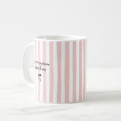 Pastel Roze Strepen Aangepaste Tekst Coquette Stri Koffiemok (Voorkant links)