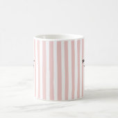 Pastel Roze Strepen Aangepaste Tekst Coquette Stri Koffiemok (Center)