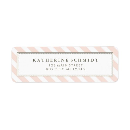 Pastel roze strepen - retour adreslabels etiket (Voorkant)