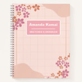 Pastel roze strepen Stropdas-kleurstof naam schets Notitieboek (Voorkant)