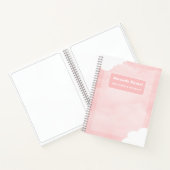 Pastel Roze Strepen Tie-Dye Naam Schets Kunst Notitieboek (Binnen)