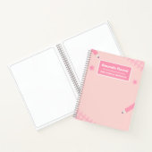 Pastel Roze Strepen Tie-Dye Naam Schets Kunst Notitieboek (Binnen)