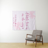 Pastel Roze Strik Coquette Baby Shower Mooie Achte Wandkleed (In Situ (horizontaal))