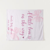 Pastel Roze Strik Coquette Baby Shower Mooie Achte Wandkleed (Voorkant (horizontaal))