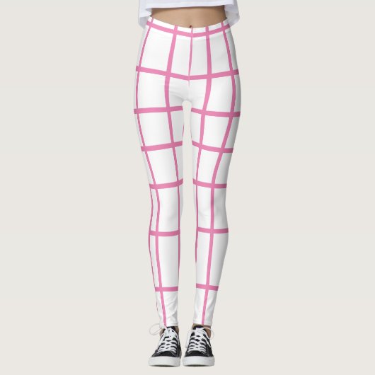 Pastel Roze Stripe Leggings (Voorkant)