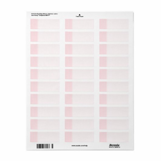 Pastel roze stripes. etiket (Full Sheet)
