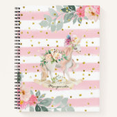 Pastel roze stripes Gold Glitter Notitieboek (Voorkant)