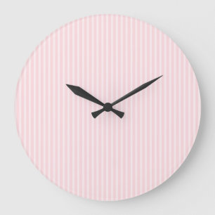 Pastel roze stripes. grote klok