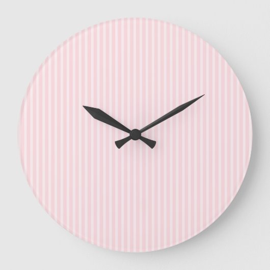 Pastel roze stripes. grote klok (Voorkant)