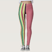 Pastel Roze & Stripes Leggings (Voorkant)