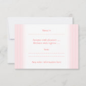 Pastel roze stripes. RSVP kaartje (Voorkant)