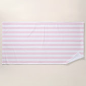 Pastel Roze Stripes Solid Color Summer Vacay Strandlaken (Voorkant)
