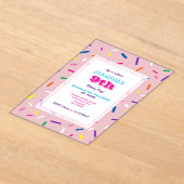 Pastel Roze Strooiartefacten Acrylaat Uitnodiging (Laagn)