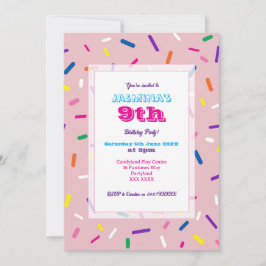 Pastel Roze Strooidecoratie Uitnodiging