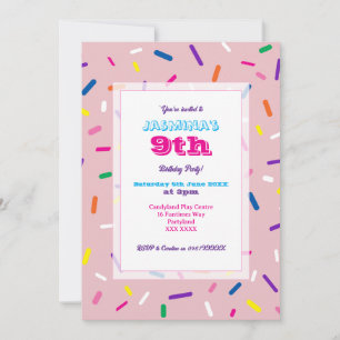 Pastel Roze Strooidecoratie Uitnodiging