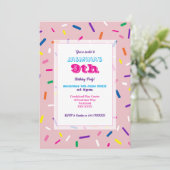 Pastel Roze Strooidecoratie Uitnodiging (Staand voorkant)