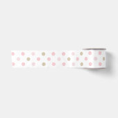 PASTEL ROZE & TAANKE POLKA STIPPEN SATIJNEN LINT (Voorkant)