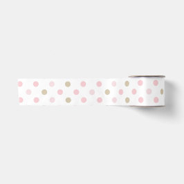 PASTEL ROZE & TAANKE POLKA STIPPEN SATIJNEN LINT