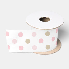 PASTEL ROZE & TAANKE POLKA STIPPEN SATIJNEN LINT