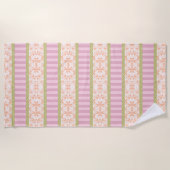 Pastel Roze Tan Girly Floral Design Strandlaken (Voorkant)