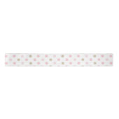 PASTEL ROZE & TAN POLKA STIPPEN SATIJNEN LINT (Voorkant)