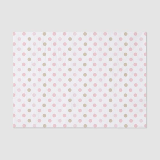 PASTEL ROZE & TAN POLKA STIPPEN TISSUEPAPIER (Voorkant)
