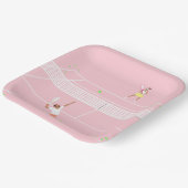 Pastel roze tennis wedstrijd papieren bordje (Gebogen)