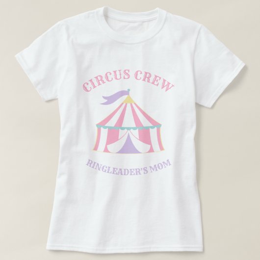 Pastel Roze Tent Circus Carnaval Verjaardag T-shir T-shirt (Design voorkant)
