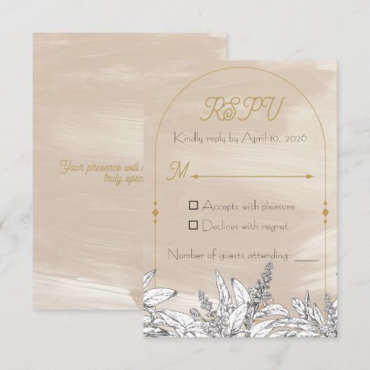 Pastel Roze Trouw RSPV Kaart (Voorkant / Achterkant)