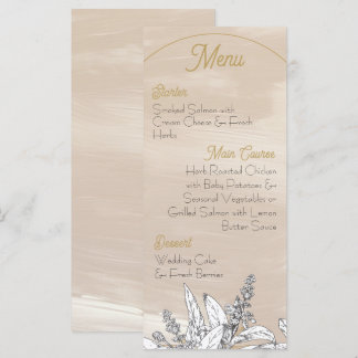 Pastel Roze Trouwmenu Menu