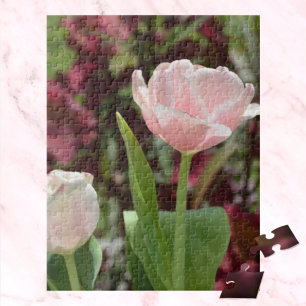Pastel Roze Tulips Springtime Floral Foto Legpuzzel