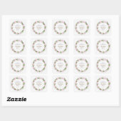 Pastel Roze Tulp & Baby's Breath Bruids Krans Vierkante Sticker (Vel)