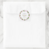 Pastel Roze Tulp & Baby's Breath Bruids Krans Vierkante Sticker (Tas)