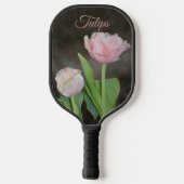 Pastel roze tulpen Elegant Bloemen Botanisch Pickleball Paddle (Achterkant)