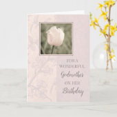 Pastel Roze Tulpen Godmother Verjaardag Kaart (Gele Bloem)