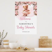 Pastel roze Tutu ballerina meisje teddybeer Welkom Poster (Keuken)