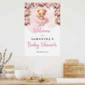 Pastel roze Tutu ballerina meisje teddybeer Welkom Poster (Keuken)